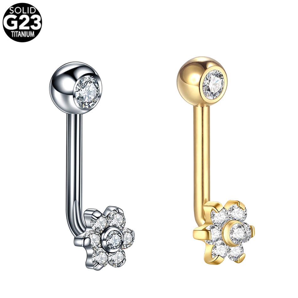 Body Jewelry Vch - 1pc 14G Titanium Flower Christina Piercings