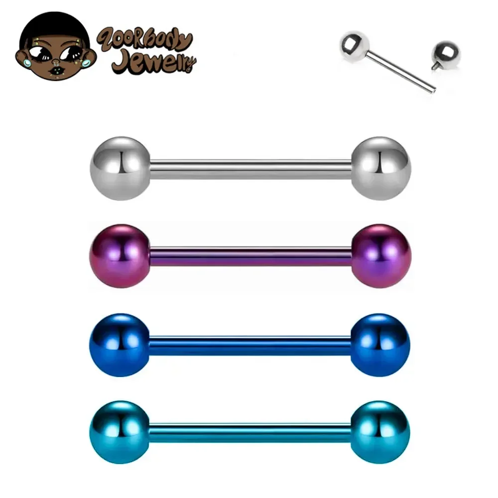 Tongue Barbell Straight - 1/10pcs F136 Implant Grade Titanium Internal