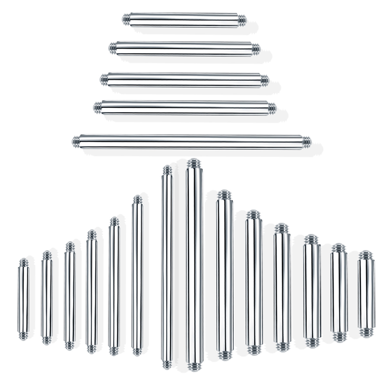 Tongue Barbell Straight - 20pcs 14/16G Surgical Steel Straight Piercing