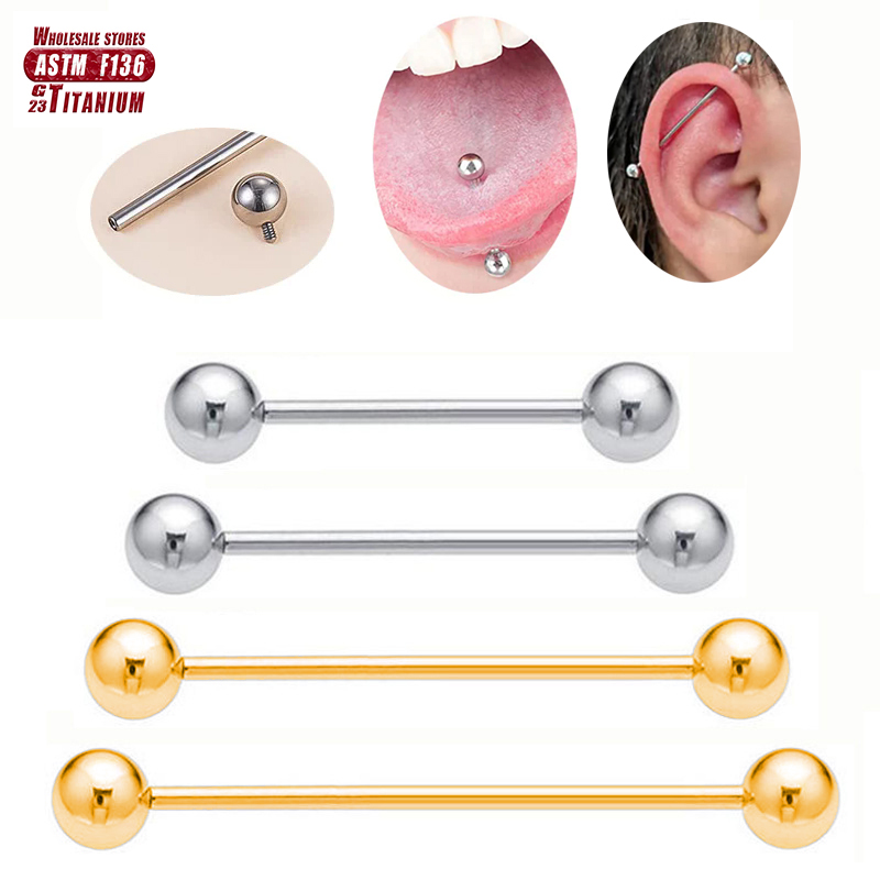 F136 Titanium Piercing 14G Bar - Tongue Barbell Straight ulasan dan harga