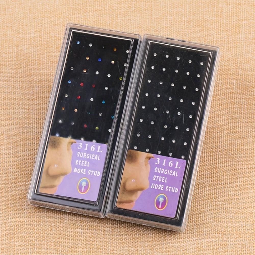 60pcs Nose Ring Set Stud Earri - Body Jewelry In Store ulasan dan harga