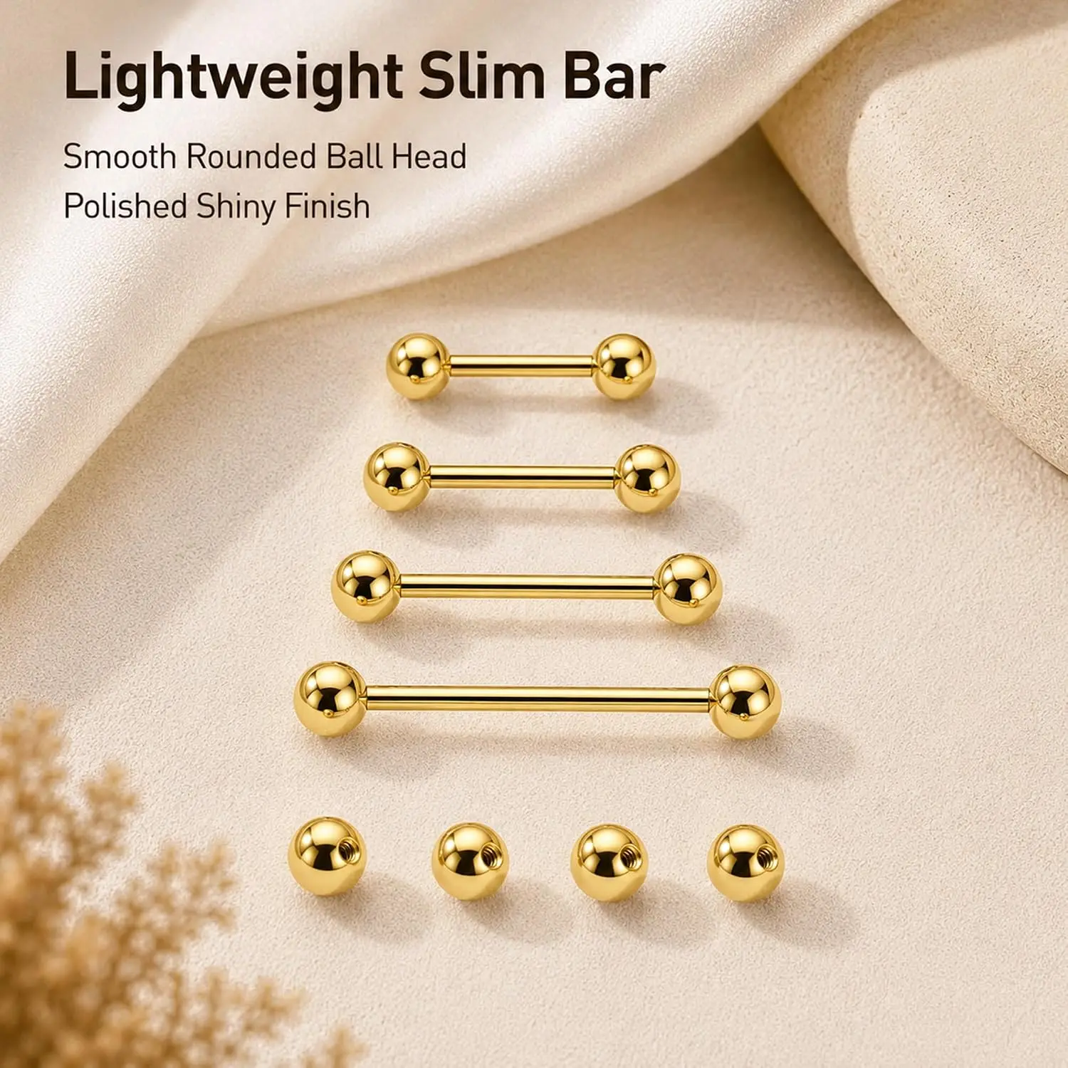 16pcs 14G Straight Barbell And - Tongue Barbell Straight ulasan dan harga