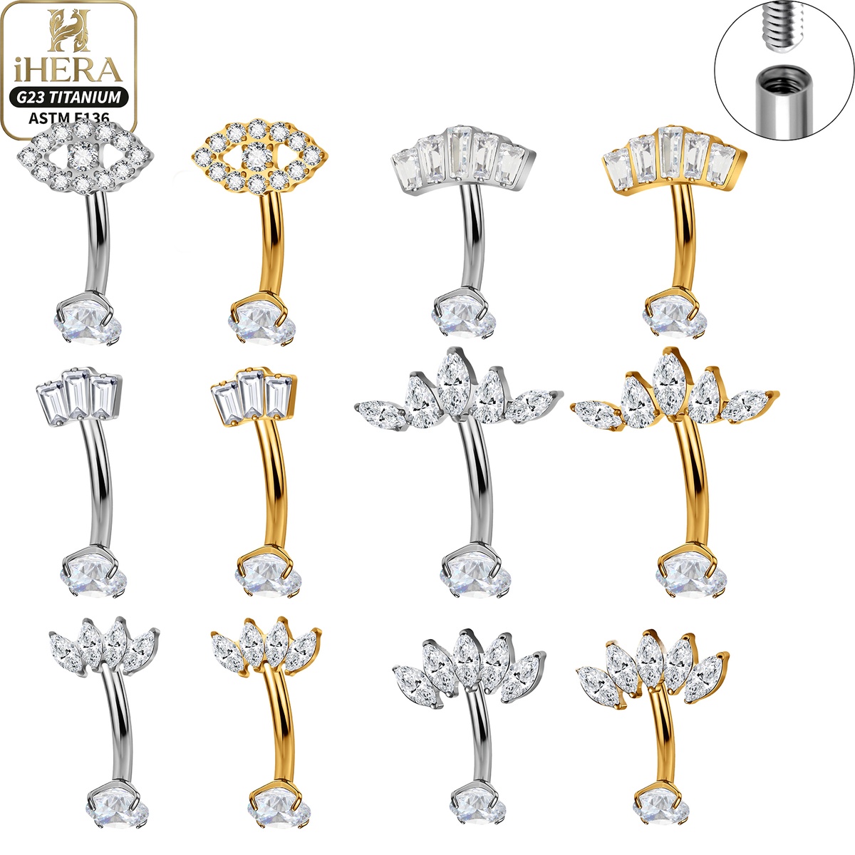 Classic Basic G23 Titanium Spa - Rook Curved Barbell ulasan dan harga