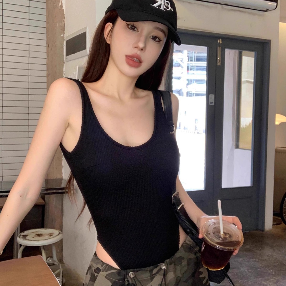 Black Strappy Bodysuit Sexy Ba - Body Jewelry For Women ulasan dan harga