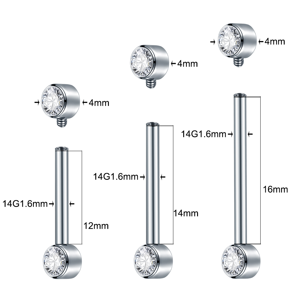1/5pcs Implant Grade Titanium  - Body Jewelry Implant Grade Titanium ulasan dan harga