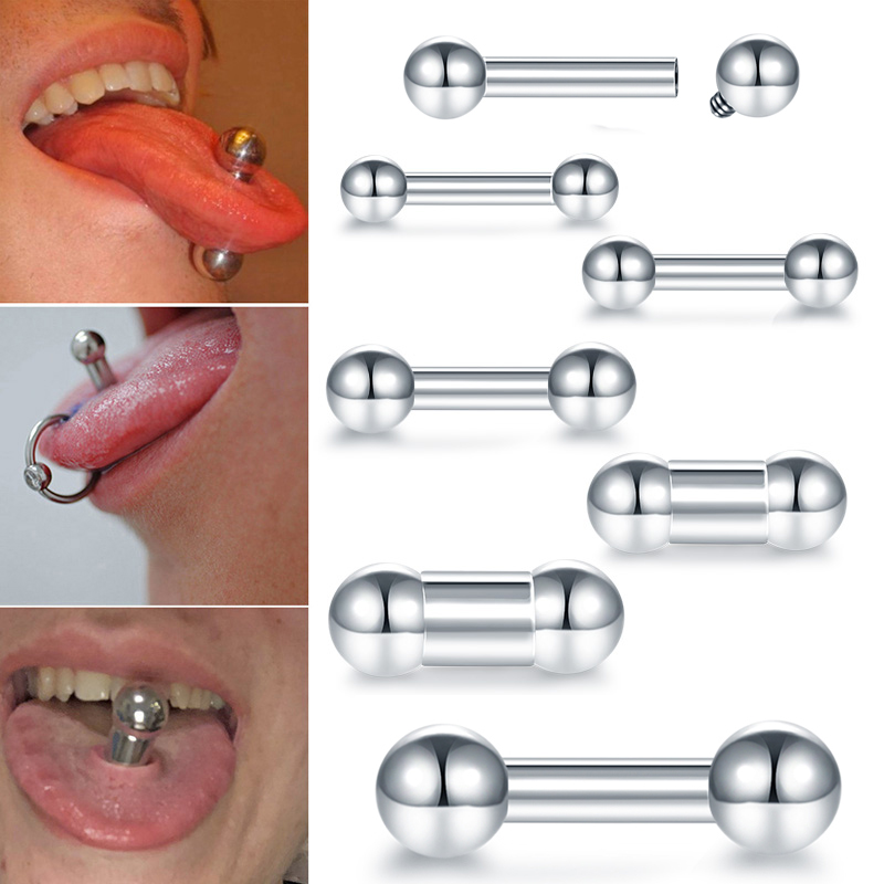 1PC Steel Big Size Genital Str - Tongue Barbell Straight ulasan dan harga