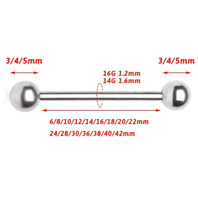 1/10pcs F136 Implant Grade Tit - Tongue Barbell Straight ulasan dan harga