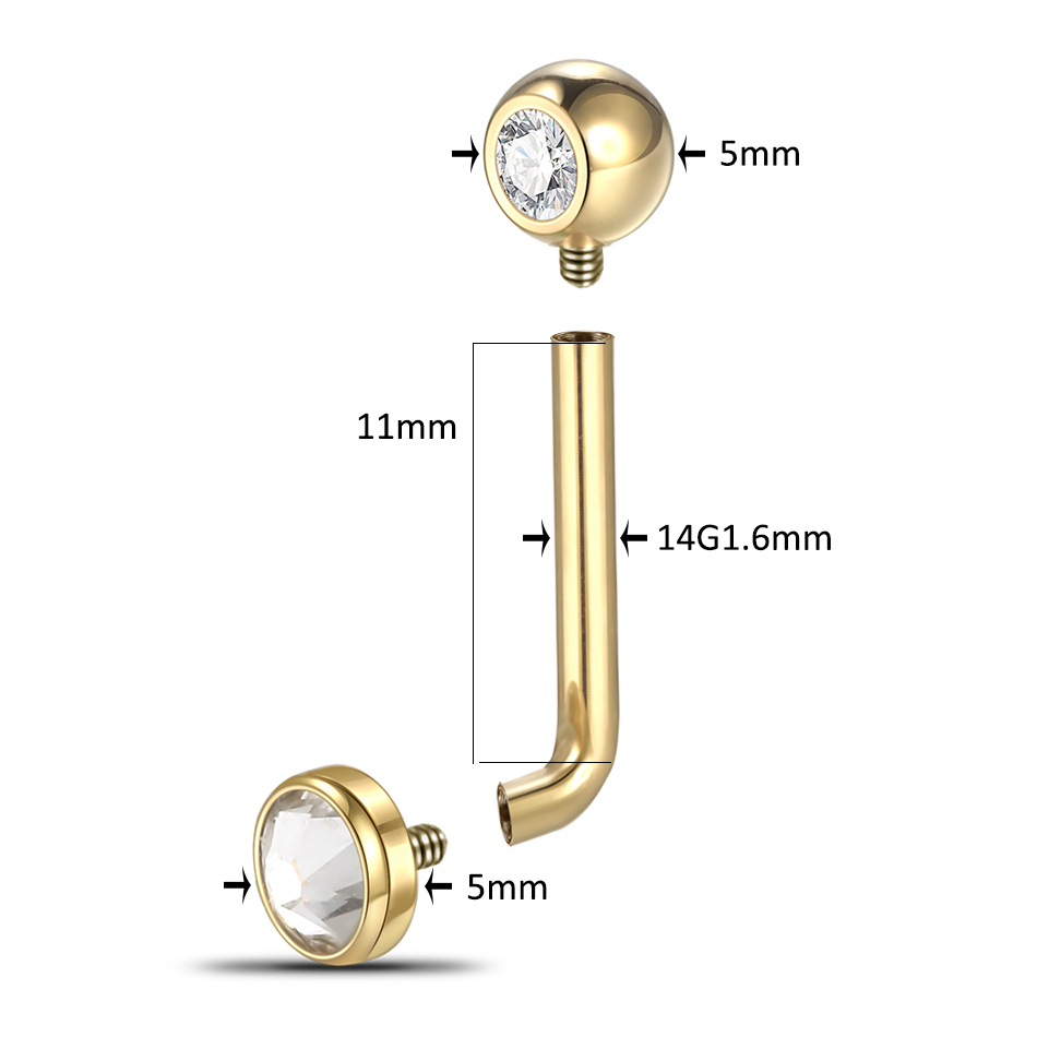 1/5PCS  Implant Grade Titanium - Body Jewelry Vch ulasan dan harga