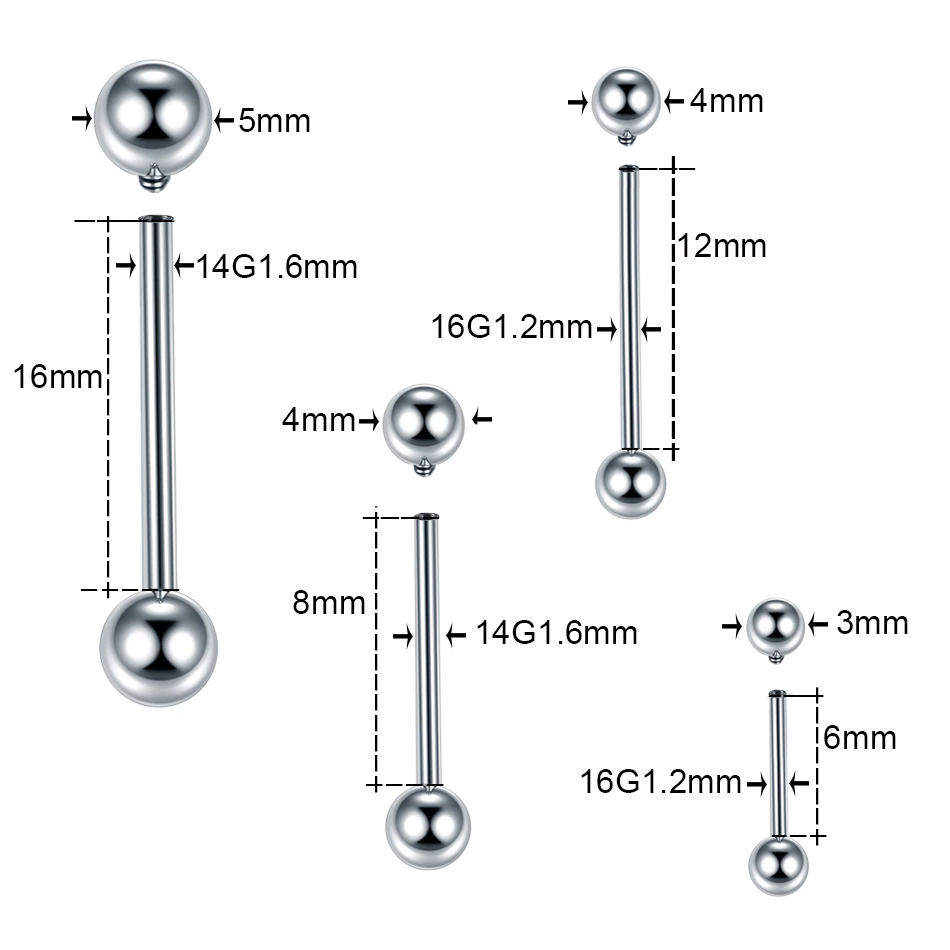ASTM F136 Titanium Industrial  - Tongue Barbell Straight ulasan dan harga