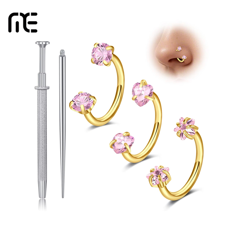 Horseshoe Nose Rings for Women - Body Jewelry Changing Kit ulasan dan harga