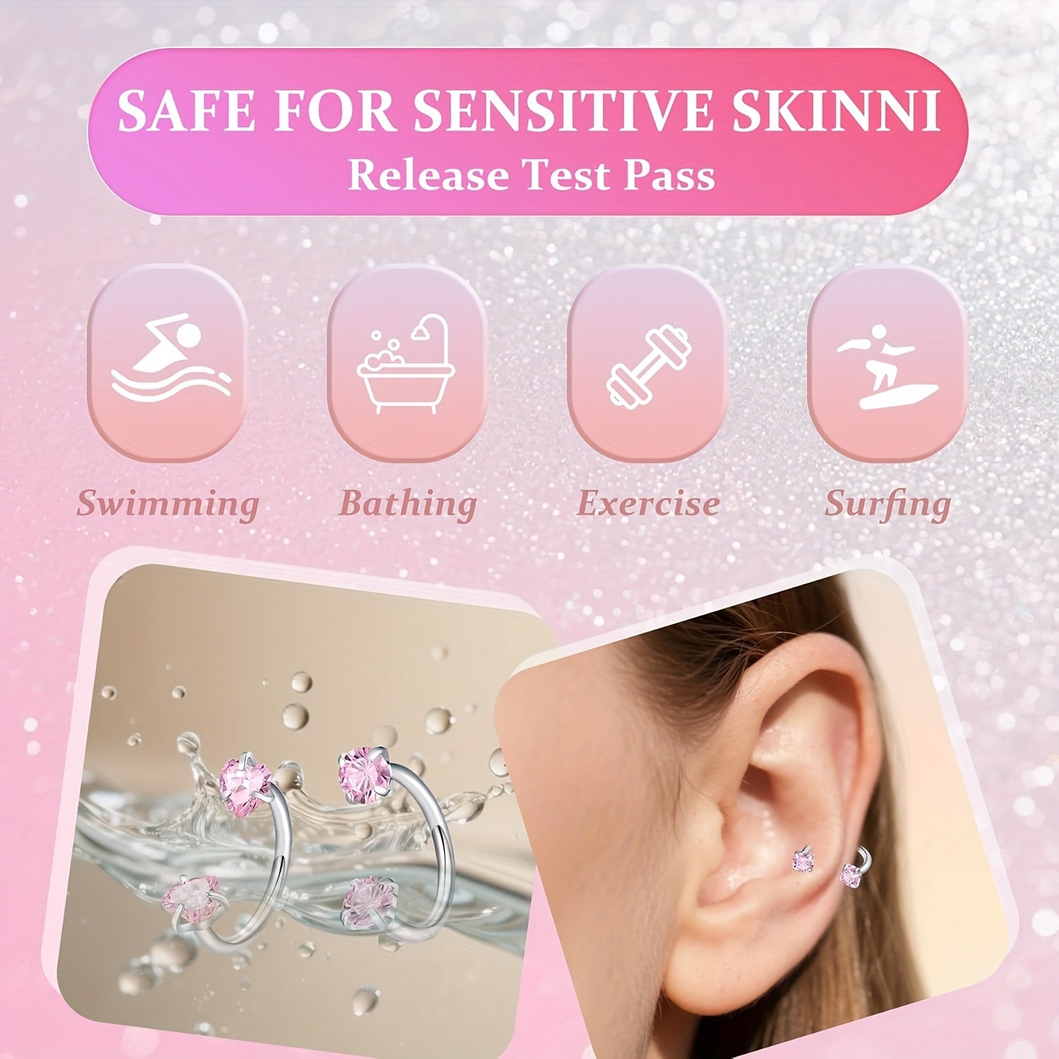 Horseshoe Nose Rings for Women - Body Jewelry Changing Kit ulasan dan harga