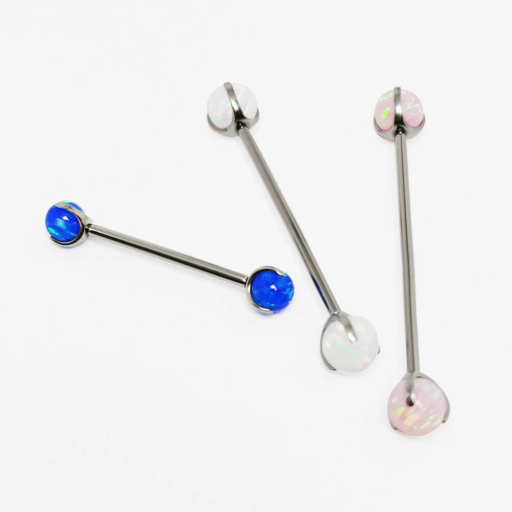 G23 Titanium opal Barbell Ball - Tongue Barbell Straight ulasan dan harga