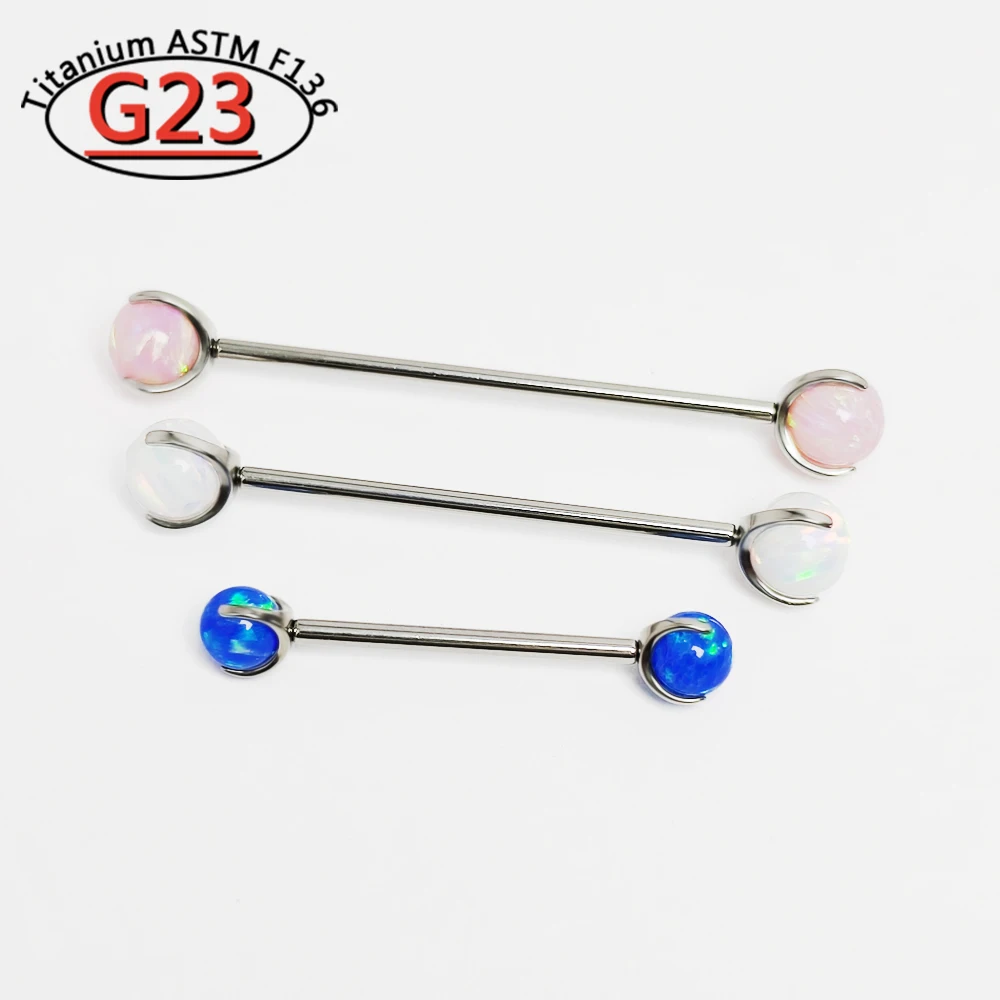 G23 Titanium opal Barbell Ball - Tongue Barbell Straight ulasan dan harga