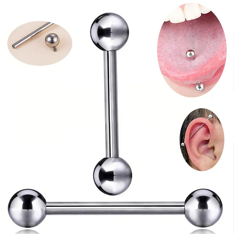 ASTM F136 Titanium Piercing Ba - Tongue Barbell Straight ulasan dan harga