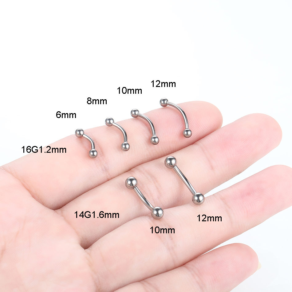 10Pcs/lot G23 Titanium Eyebrow - Rook Curved Barbell ulasan dan harga