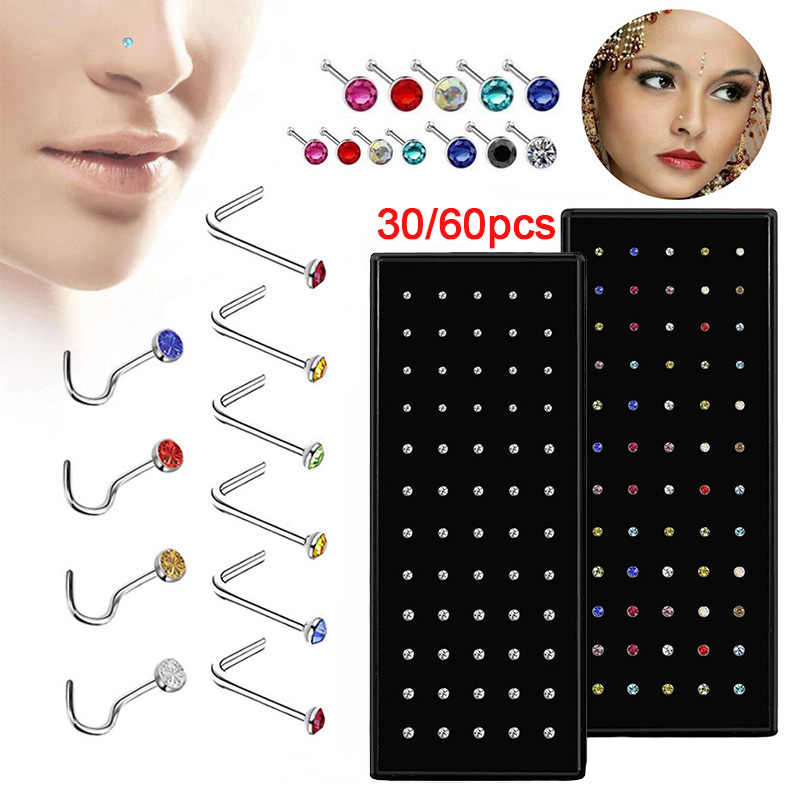 L Shape Stainless Steel Crysta - Body Jewelry Changing Kit ulasan dan harga