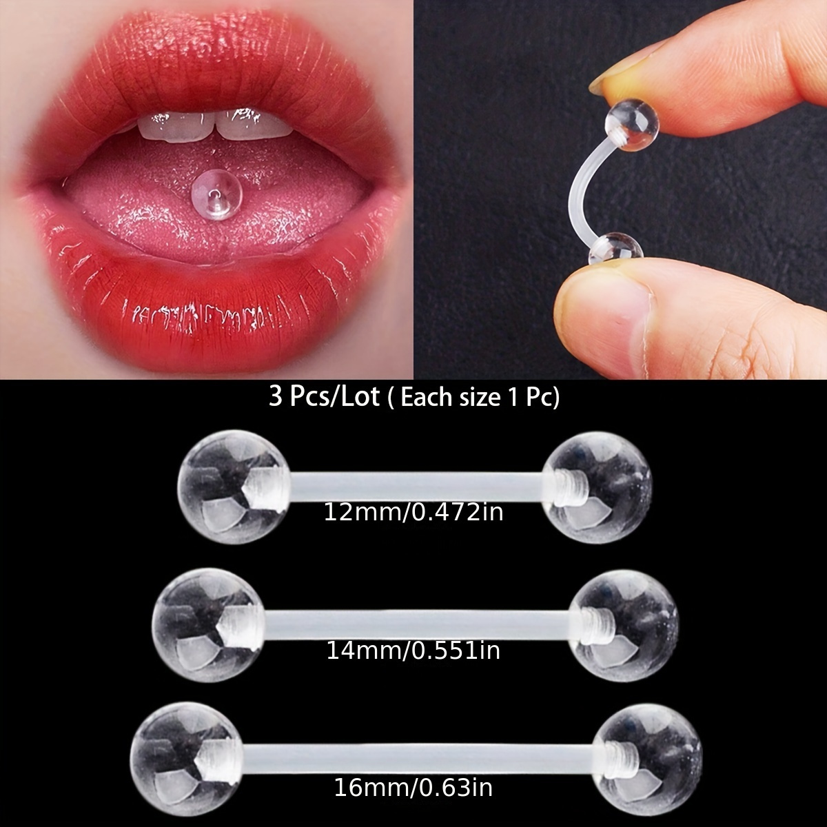3pcs/Set (Each Size 1pc) Soft  - Body Jewelry In Store ulasan dan harga