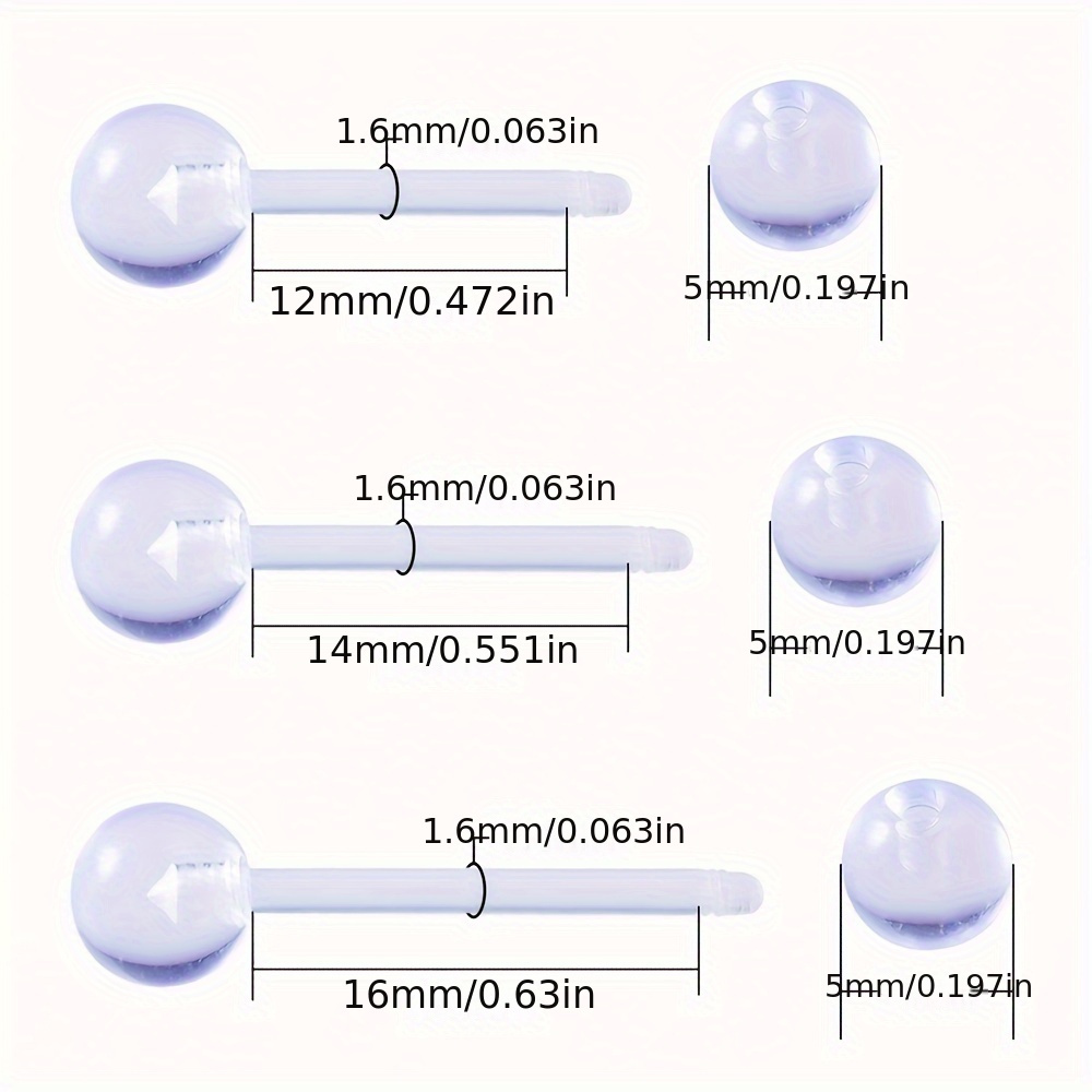 3pcs/Set (Each Size 1pc) Soft  - Body Jewelry In Store ulasan dan harga