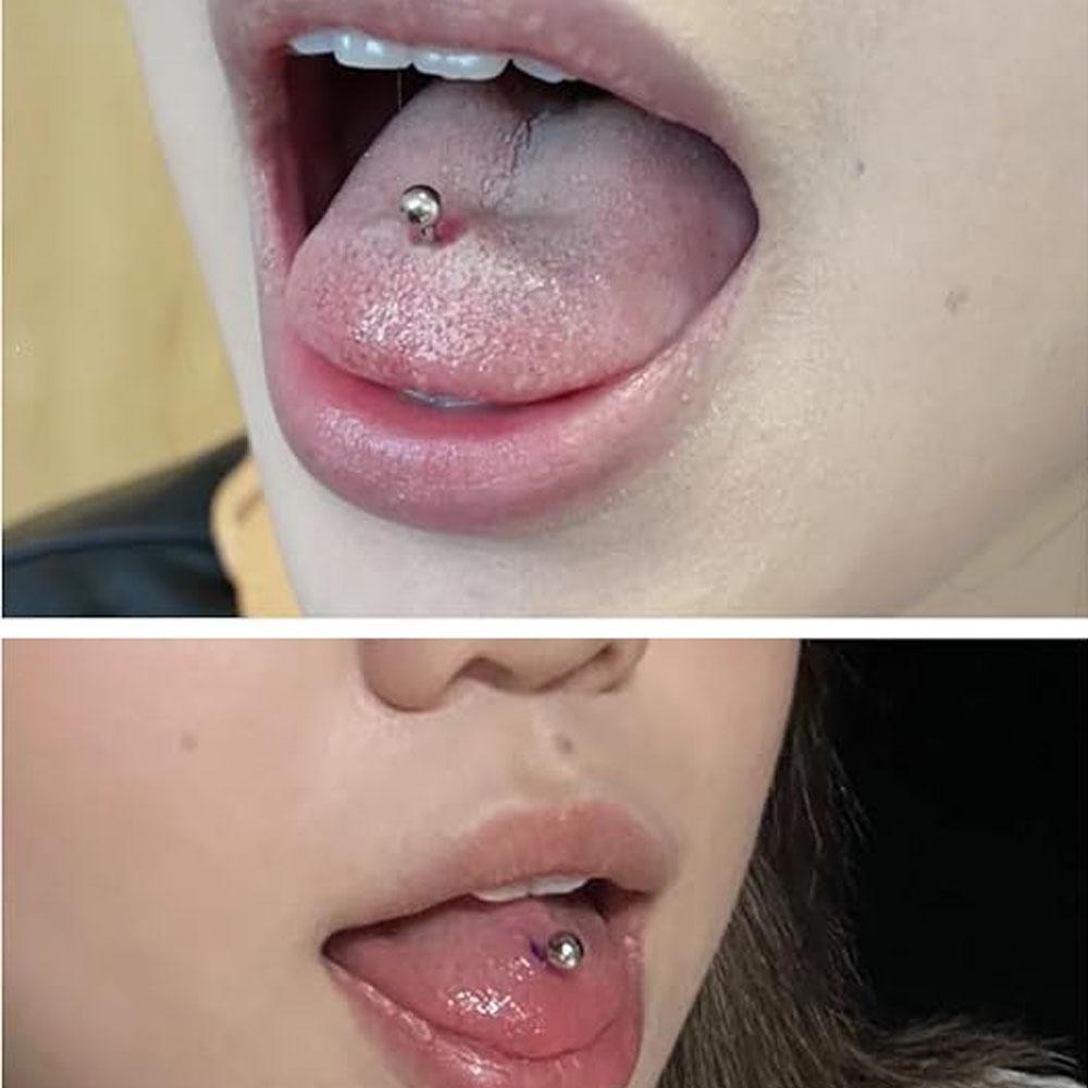 12Pcs Set Tongue Rings Surgica - Tongue Barbell Straight ulasan dan harga