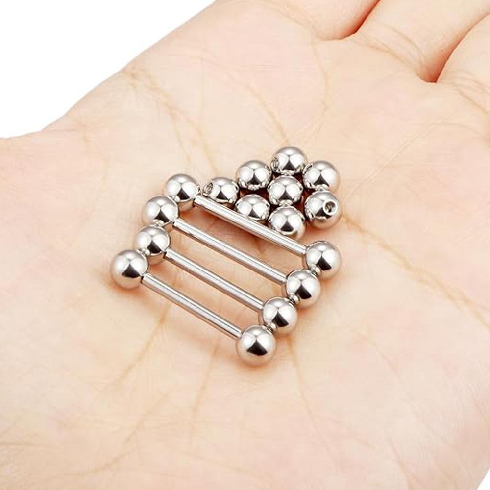 12Pcs Set Tongue Rings Surgica - Tongue Barbell Straight ulasan dan harga