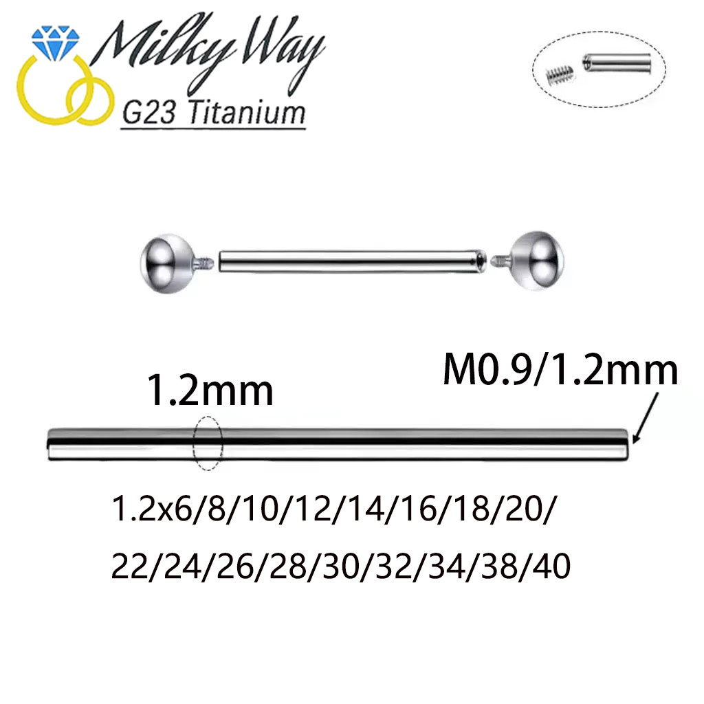 10/50/100PCS Threaded Titanium - Tongue Barbell Straight ulasan dan harga