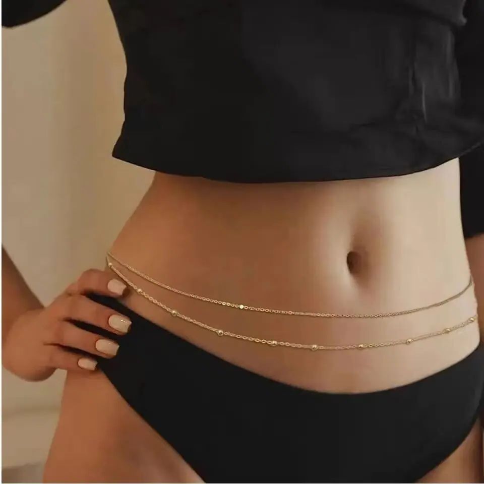 HipHop Double Layers Belly Cha - Body Jewelry In Bulk ulasan dan harga