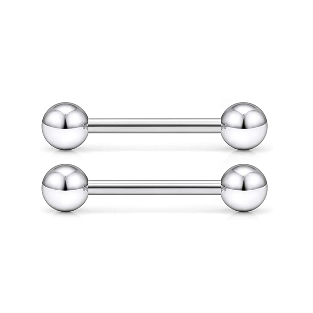 14G Tongue Rings Surgical Stee - Tongue Barbell Straight ulasan dan harga