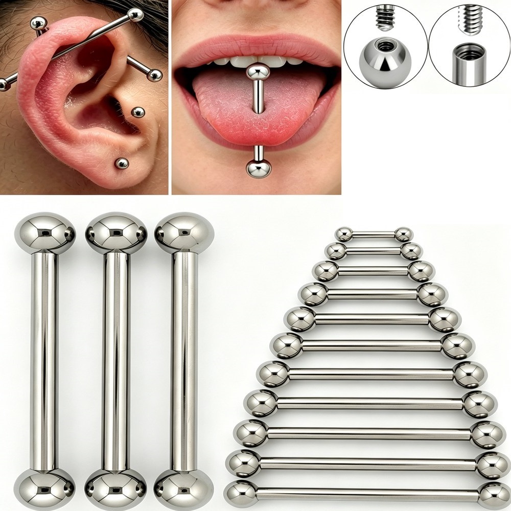 14G 16G G23 Titanium Straight  - Tongue Barbell Straight ulasan dan harga