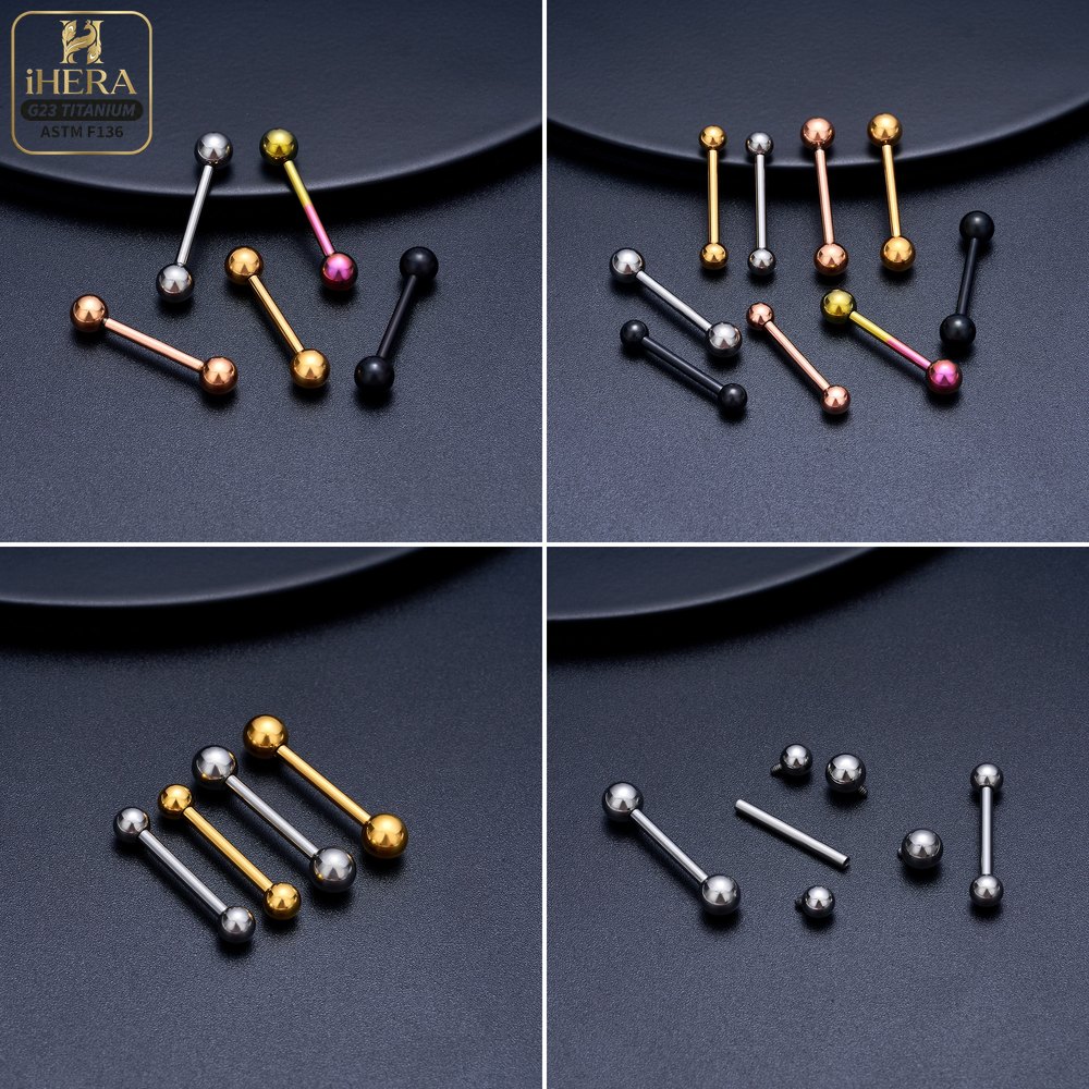 14G 16G G23 Titanium Straight  - Tongue Barbell Straight ulasan dan harga