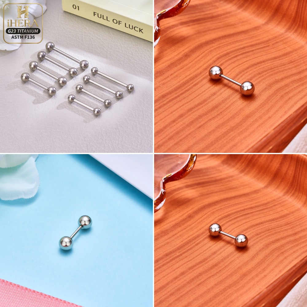 14G 16G G23 Titanium Straight  - Tongue Barbell Straight ulasan dan harga