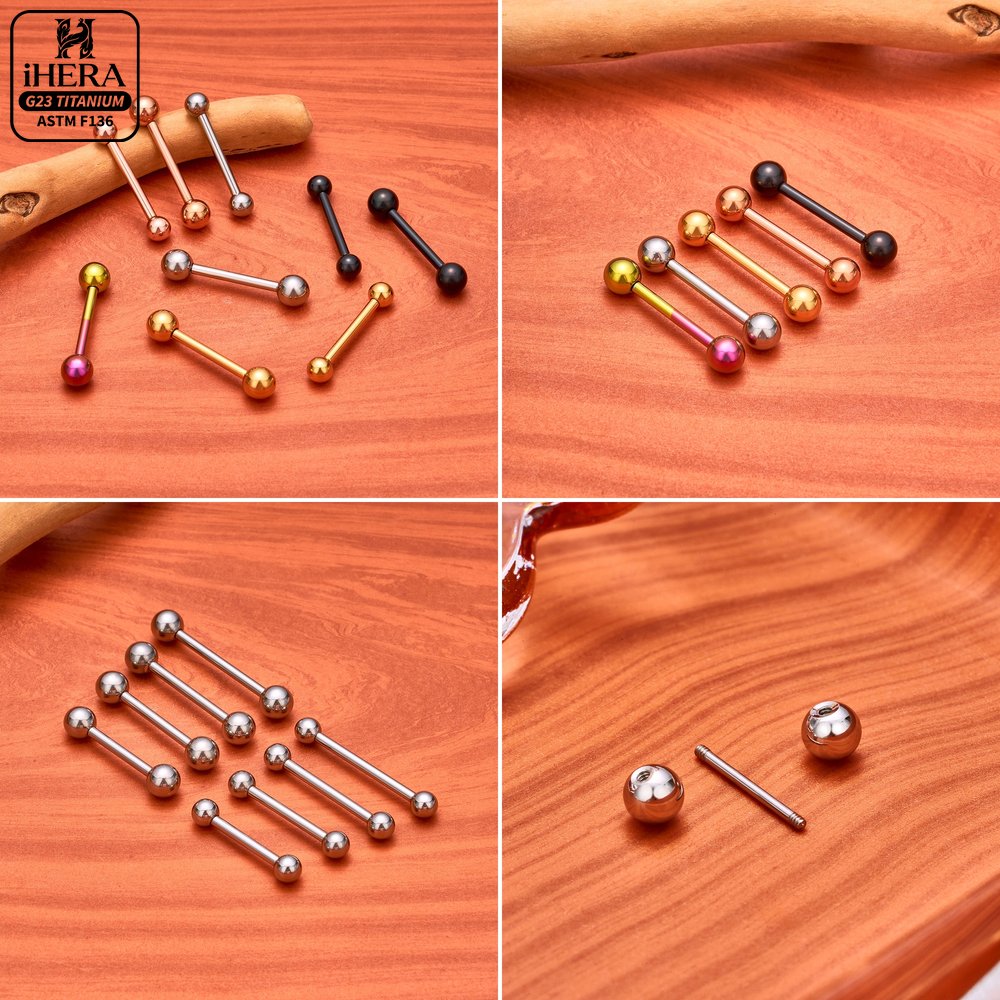 14G 16G G23 Titanium Straight  - Tongue Barbell Straight ulasan dan harga