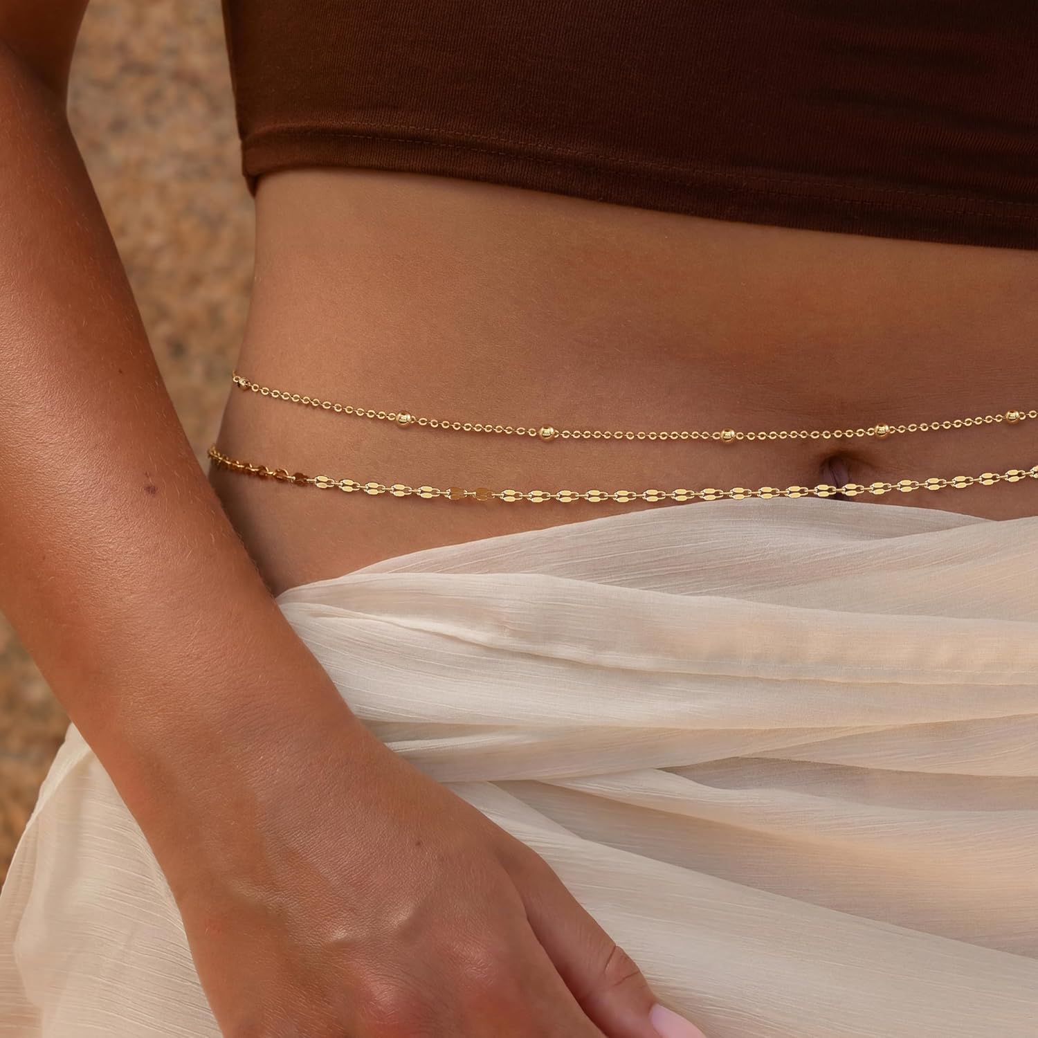 14K Gold Plated Waist Chain Wo - Body Jewelry In Bulk ulasan dan harga